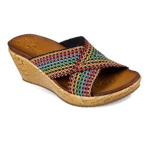 BNWT Skechers Beverlee Multicolor Cork Wedge- Sz 10